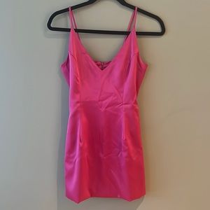 Akira Hot Pink Satin Dress